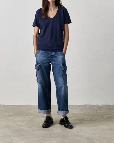 Nsf Cora V-neck Tee In Navy In Blue