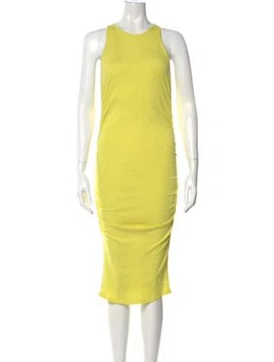 Pre-owned Nsf Crew Neck Knee-length Dress In Yellow