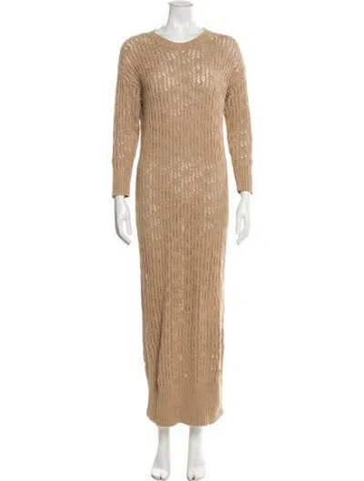 Pre-owned Nsf Crew Neck Long Dress In Neutral