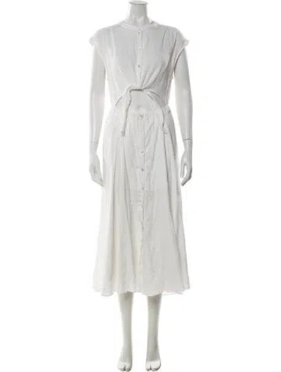 Pre-owned Nsf Crew Neck Long Dress In White