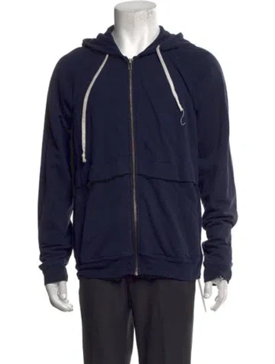 Pre-owned Nsf Crew Neck Long Sleeve Hoodie In Blue