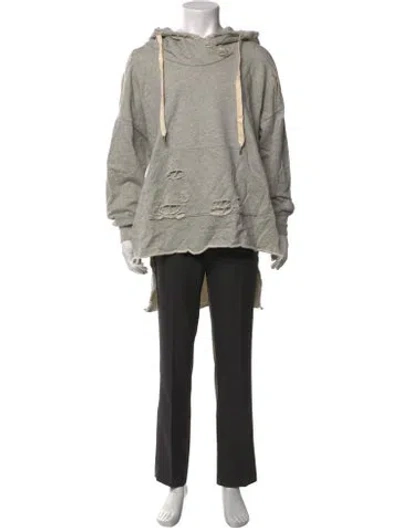 Pre-owned Nsf Crew Neck Long Sleeve Hoodie In Gray