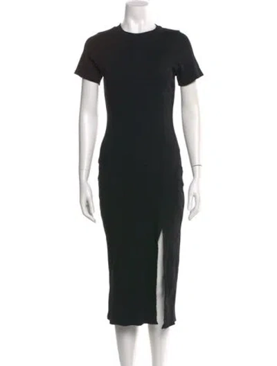 Pre-owned Nsf Crew Neck Midi Length Dress In Black