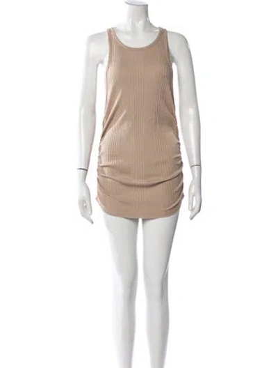 Pre-owned Nsf Crew Neck Mini Dress In Neutrals
