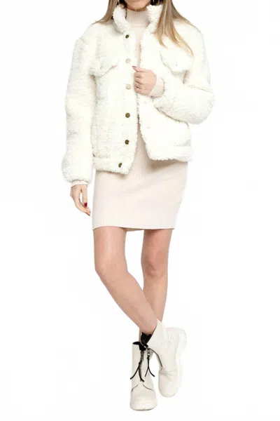 Nsf Eli Sherpa Jacket In Ivory In Neutral