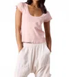 Nsf Gia Fitted Rib Scoop Neck Tee In Rosy In Pink