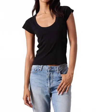 Nsf Gia Fitted Scoop Neck Tee In Black