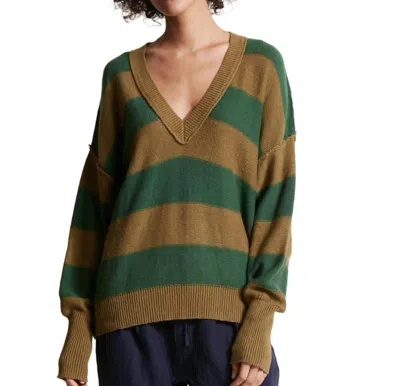 Nsf Gracie Sweater In Juniper/camo Stripe In Green