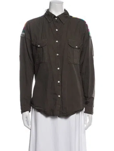 Pre-owned Nsf Graphic Print Jacket In Green