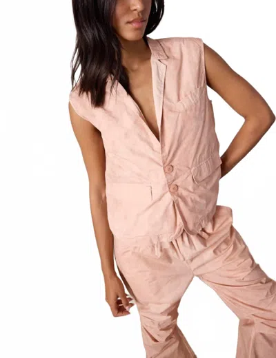 Nsf Grimes Mineral Print Vest In Rosy In Animal Print