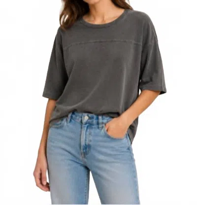 Nsf Hart Football Tee In Faded Black In Gray