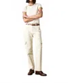 Nsf Hawk Straight Leg Cargo Denim Pant In Ivory In White