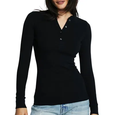 Nsf Henri Henley Top In Black