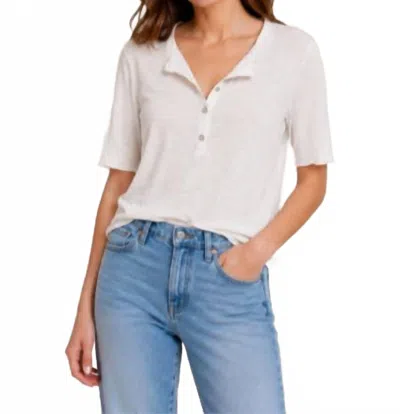 Nsf James Short Sleeve Henley Tee In Chalk In White