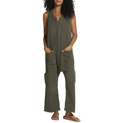 Nsf Jordy Oversized Sack Jumpsuit In Army In Green