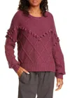 Nsf Kaaya Textured Mixed Knit Pullover Sweater In Purple In Purple