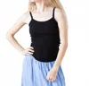 Nsf Kai Fitted Rib Cami Tank In Black In Black