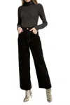 Nsf Lani Turtleneck Top In Charcoal In Pattern