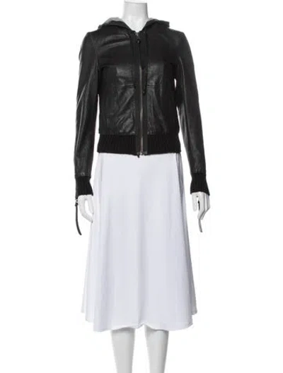 Pre-owned Nsf Leather Biker Jacket In Black