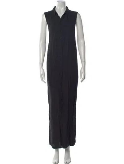 Pre-owned Nsf Linen Long Dress In Black