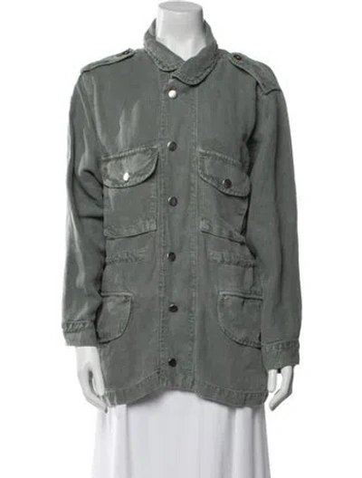 Pre-owned Nsf Linen Utility Jacket In Green
