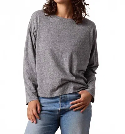 Nsf Loffler Boxy Trebled Jersey Tee In Charcoal Heather Grey In Gray