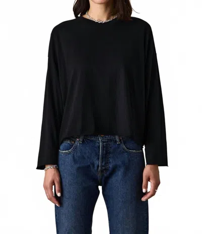 Nsf Loffler Fine Jersey Boxy Tee In Black