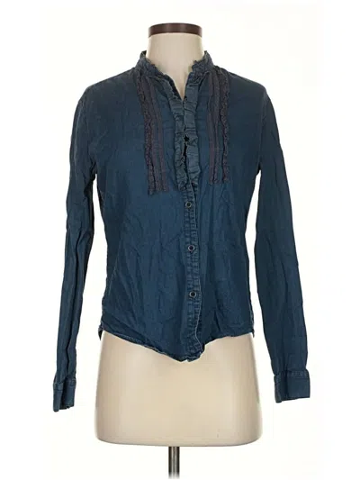 Pre-owned Nsf Long Sleeve Blouse In Blue