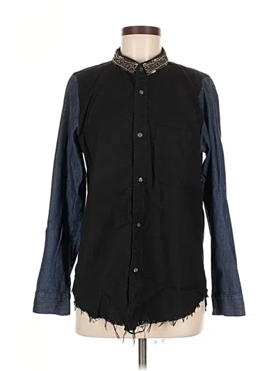 Pre-owned Nsf Long Sleeve Button Down Shirt In Black