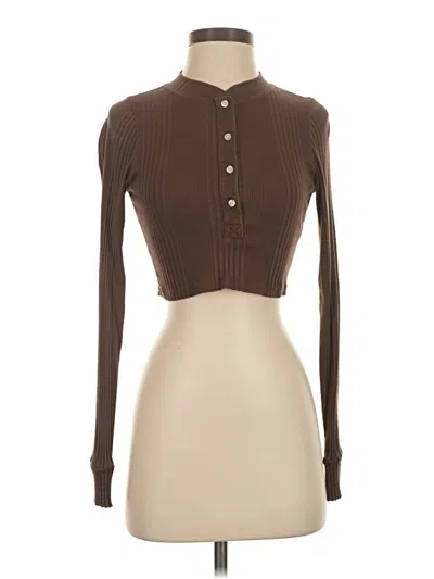 Pre-owned Nsf Long Sleeve Top Brown Turtleneck Tops