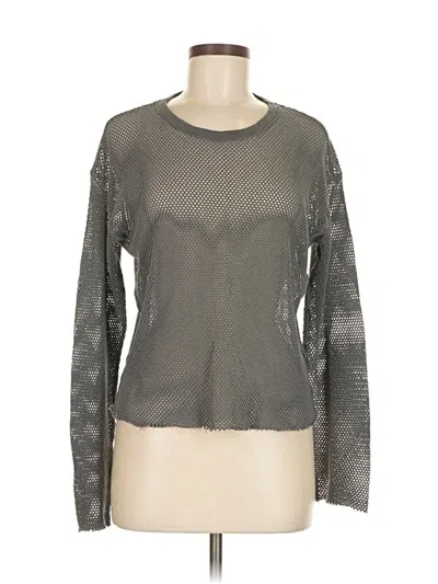 Pre-owned Nsf Long Sleeve Top Gray Crew Neck Tops