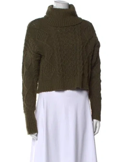 Pre-owned Nsf Merino Wool Patterned Sweater In Green