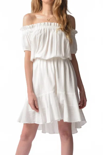 Nsf Niara Short Sleeve Peasant Dress In White