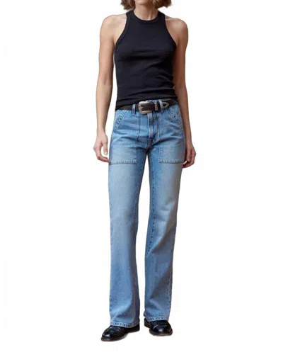 Nsf Nix Mid Rise Paneled Boot Cut Jean In Coastal Wash In Blue