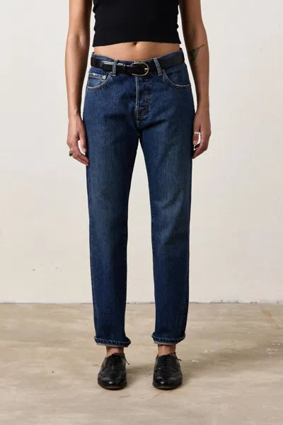 Nsf Owen Mid Rise Slouchy Straight Jean In Breakwater In Blue