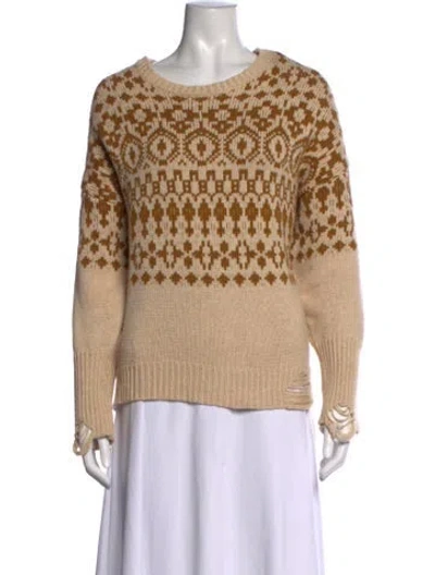 Pre-owned Nsf Patterned Crew Neck Sweater In Neutrals