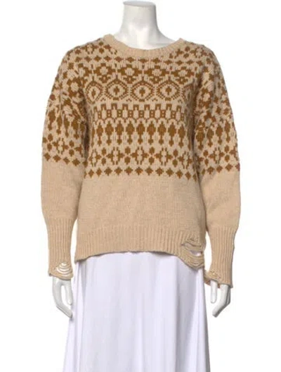 Pre-owned Nsf Patterned Crew Neck Sweater In Neutrals