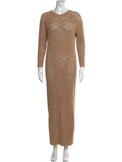 Pre-owned Nsf Patterned Long Dress In Neutrals