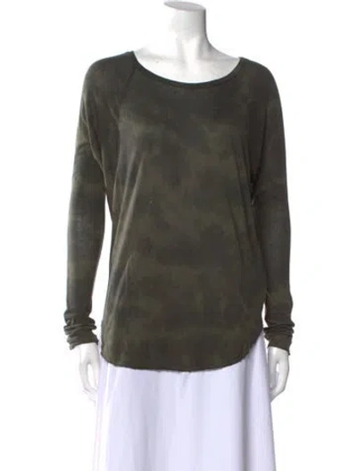 Pre-owned Nsf Patterned Scoop Neck T-shirt In Green