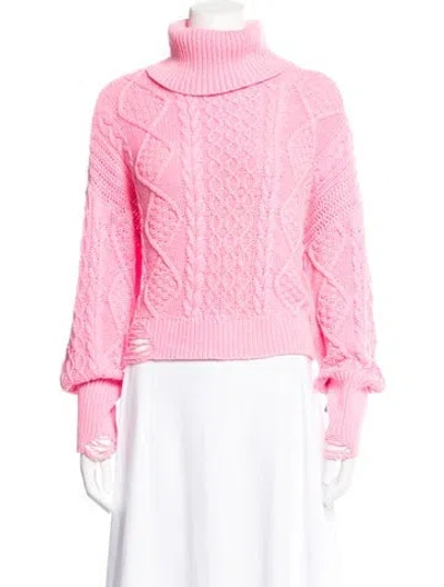 Pre-owned Nsf Patterned Turtleneck Sweater In Pink