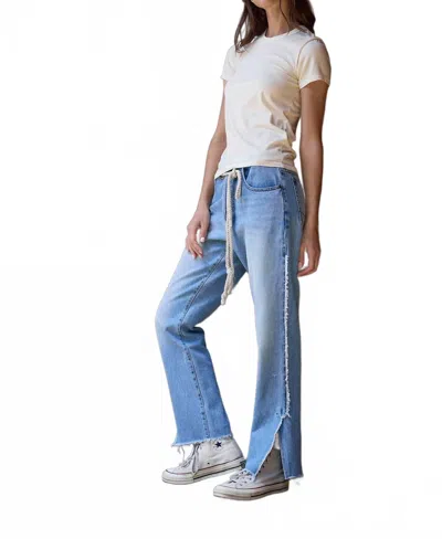 Nsf Penny Relaxed Tie-waist Jean In Baja Wash In Blue