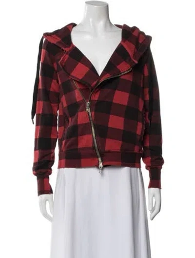 Pre-owned Nsf Plaid Print Blazer In Red