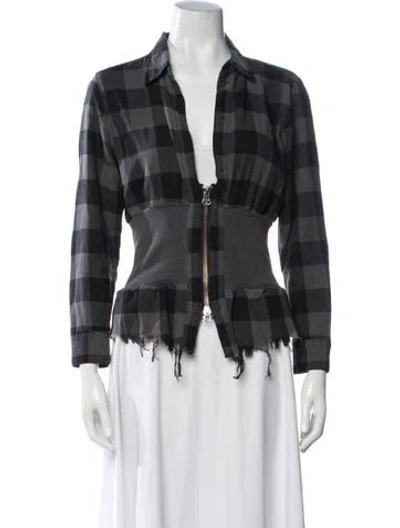 Pre-owned Nsf Plaid Print Jacket In Black