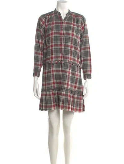 Pre-owned Nsf Plaid Print Mini Dress In Gray