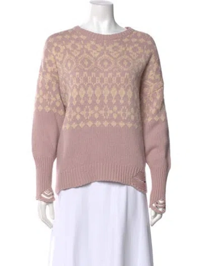 Pre-owned Nsf Printed Crew Neck Sweater In Pink