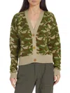 Nsf Rangu Crop Cardigan In Camo Jacquard In Multi