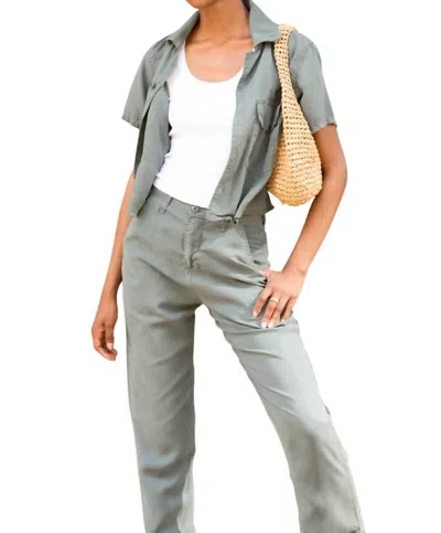 Nsf Reese Shirt In Fern In Grey