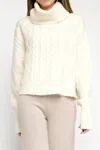 Nsf Rosae Turtleneck Pullover Sweater In Ivory In White