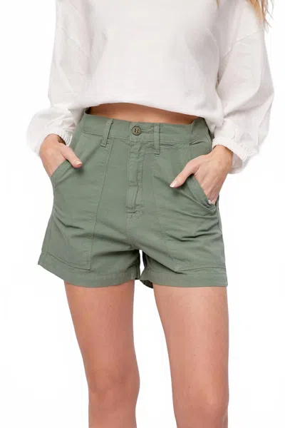 Nsf Sabine High Waisted Short In Sulpher Stone In Green