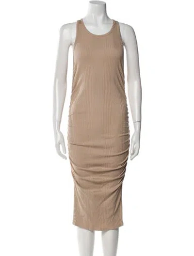 Pre-owned Nsf Scoop Neck Midi Length Dress In Neutral